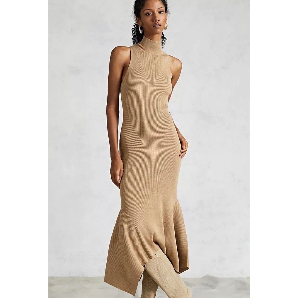 Anthropologie Mock Neck Midi Dress  Women's Small Retail $198